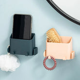 Wall Mount Adhesive Phone Holder Storage Box Remote